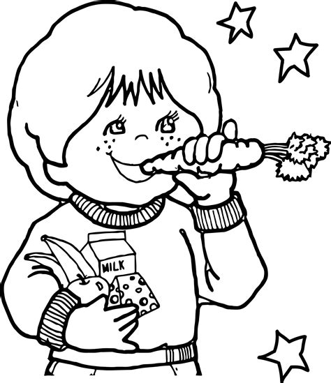 children eating healthy coloring page wecoloringpagecom