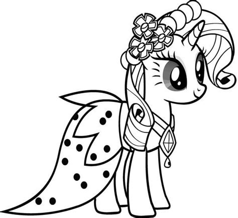 beautiful rarity friendship  magic    pony coloring page