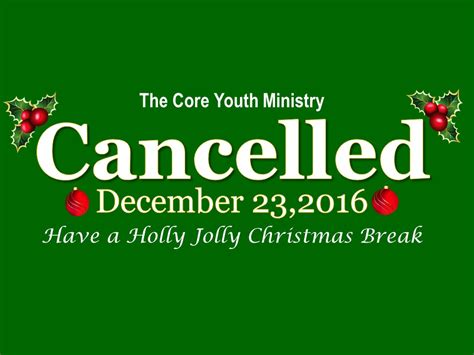 christmas break  core youth ministry
