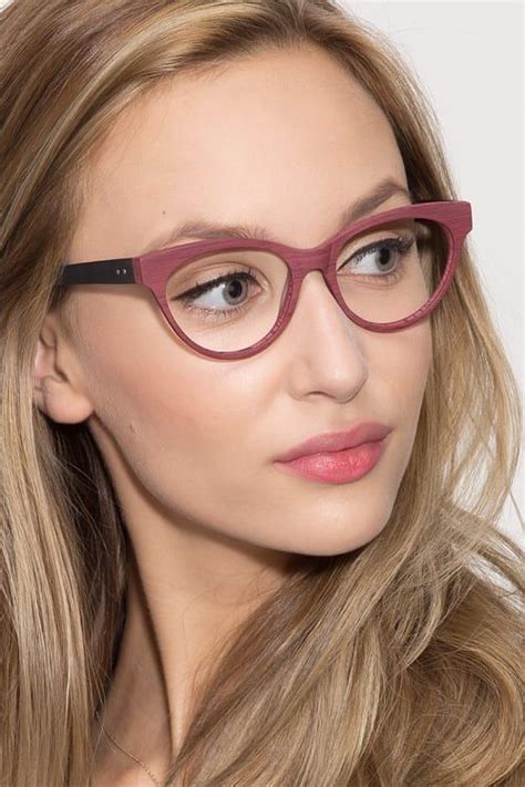 Jane Birkin Cat Eye Berry Red Frame Glasses For Women Eyebuydirect