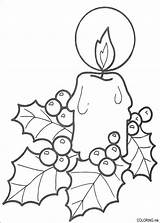 Christmas Coloring Natale Pages Candle Colorare Da Di sketch template