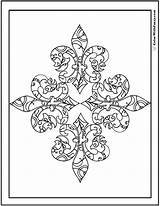 Coloring Adult Fancy Pages Fleur Lys Printable Adults Colorwithfuzzy sketch template