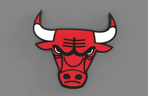 chicago bulls logo   model  printable cgtrader