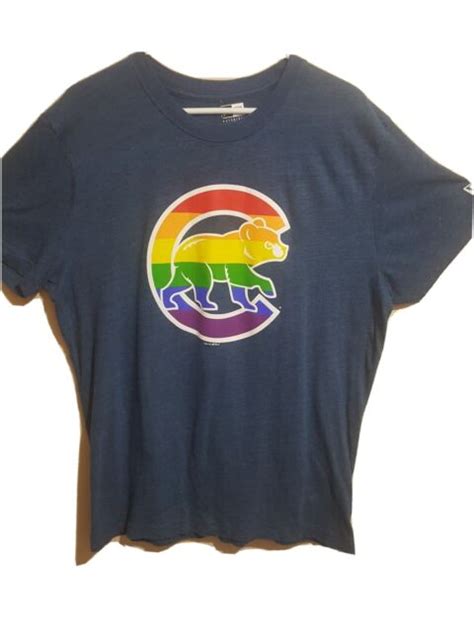 Chicago Cubs Mlb Gay Pride Rainbow Cubbie Shirt New Era Blue Sz Xxl Ebay