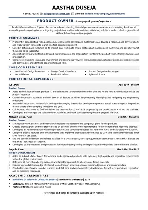 product owner resume examples template  job winning tips