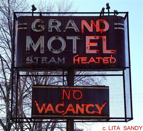 Grand Motel Neon Art Deco Sign Steam Heated South Of Grand Rapids