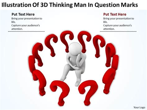Illustration Of 3d Thinking Man In Question Marks Ppt Graphics Icons
