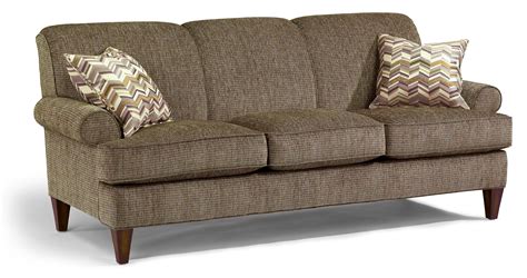 flexsteel venture   transitional sofa  rolled arms
