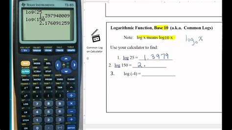 common log  calculator youtube