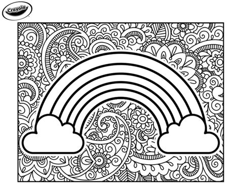 rainbow  clouds  sun coloring page nature  printable