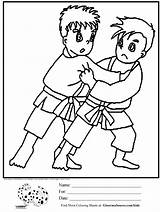 Karate Judo Taekwondo Coloringtop Worksheets Athletes Wrestler Wrestling Coloringhome Olympics Insertion Codes sketch template
