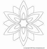 Flower Coloring Pages Flowers Rose Petals Geometric Color Window Printable Petal Paper Template Colouring Sunflower Library Clipart Patterns Gradients Colored sketch template