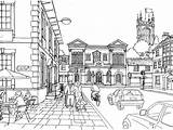 Coloring Pages Street Architecture City Cityscape York Skyline Adults Scene Getcolorings Colorin Printable Color Getdrawings Highest Print Colorings sketch template