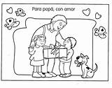 Padre Papa Hijos Pintar Papá Colorea sketch template