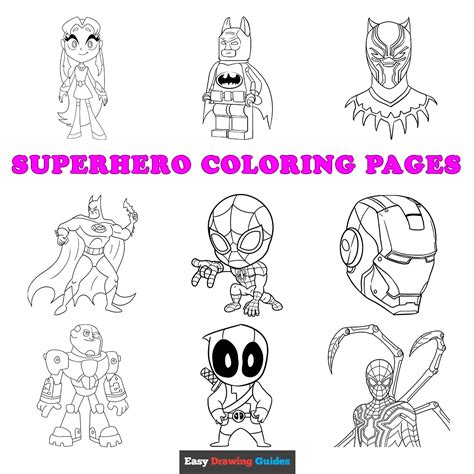 superhero character coloring pages  kids printable coloring pages
