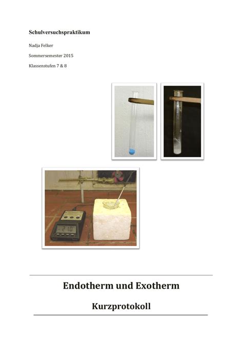 endotherm und exotherm unterrichtsmaterialien chemie
