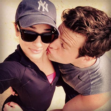 lea michele and jonathan groff after a hike in la popsugar celebrity