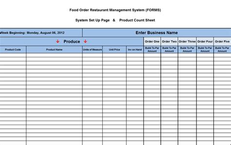 food  alcohol order management system     tool
