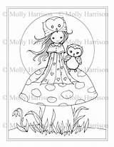 Coloring Pages Harrison Molly Owl Girl sketch template