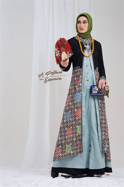 model gamis batik tuneeca fashion modern  terbaru