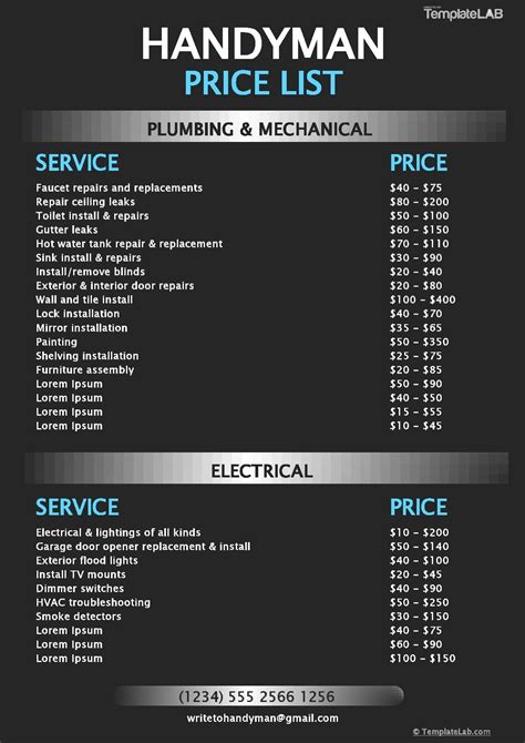 price list template downloads explore   results updated