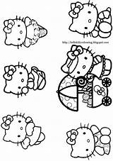 Kitty Hello Coloring Colouring Pages Book Cute Mini Drawing Big Shows Printable Party Kids Her Toy Story Birthday Poses Opens sketch template