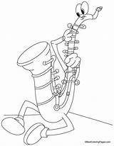 Saxophone Coloring Pages Unique Alto Drawing Getdrawings Popular sketch template
