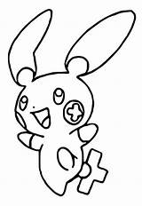 Plusle Minun Coloriages Coloriage Morningkids Pokémon Bonjourlesenfants sketch template