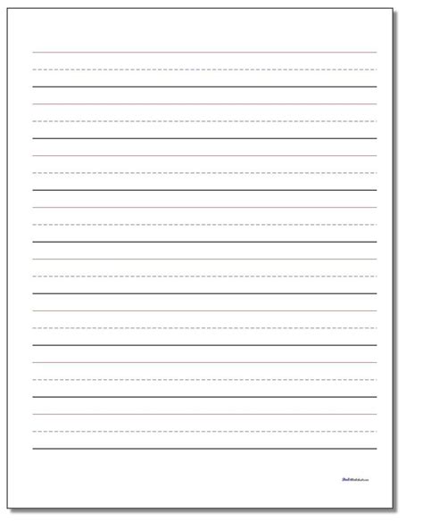 writing sheets  st graders printable handwriting paper lined