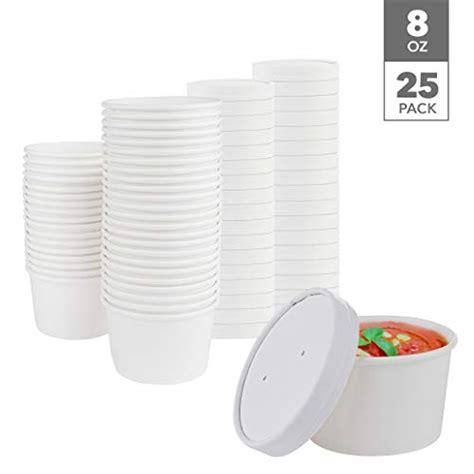 Stock Your Home 8 Oz White Disposable Soup Cups With Lids