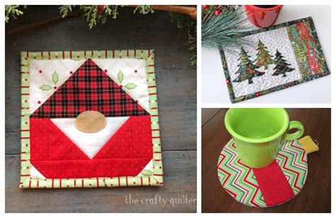 diy tutorial christmas mug rug pattern christmas mini quilt pattern
