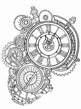 Steampunk Coloring Clock Pages Wall Adult Drawing Printable Adults Kids Coloringgarden Gears Color Tattoo Coloringpagesonly Colouring Drawings Online Gothic Sheets sketch template