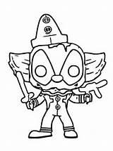Funko Deadpool Pops Clown Pages Kolorowanki Fun Ausmalbilder Payaso Maak Persoonlijke Ausmalbild sketch template
