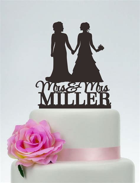 Same Sex Cake Topper Wedding Lesbian Cake Topper Mrs And Mrs Cake Topper