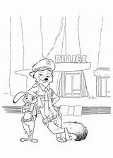 Coloring Pages Zootopia Judy Nick Printable Zootropolis Wilde Disney Hopps Color Colouring Print Kids Book Online Cartoon Trailers Movie Tsum sketch template