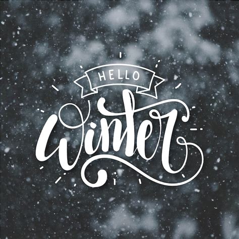 vector  winter concept lettering