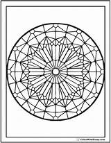 Coloring Glass Pages Adult Stained Kaleidoscope Printable Patterns Sheet Colorwithfuzzy sketch template