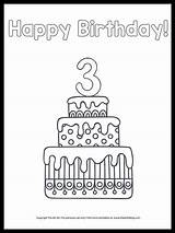 Birthday Coloring Happy Cake Printable 12th 3rd 11th Printables Pages Cute Third 2021 Theartkitblog sketch template