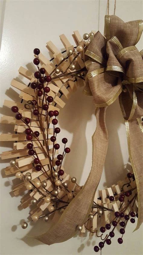holiday clothespin wreath clothes pin wreath wreaths