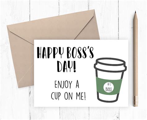 printable bosss day card happy boss day card bosss etsy