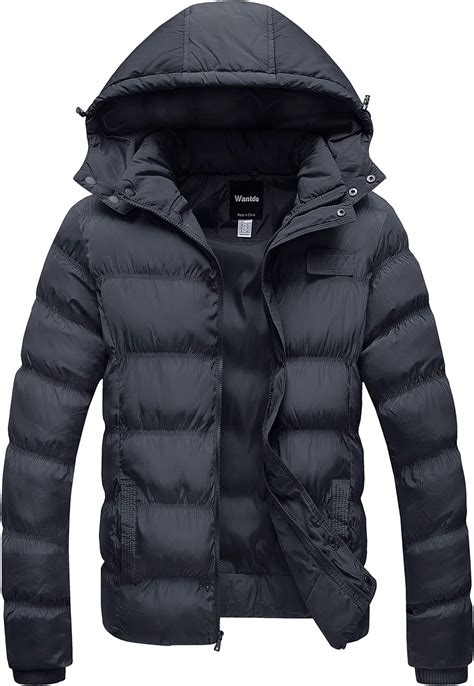 wantdo mens lightweight hooded puffer jacket insulated windprood winter coat amazonca