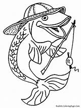 Poisson Fisherman Bass Coloriages Poissons Dessins sketch template