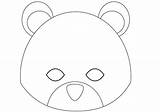 Mask Bear Printable Template Animal Drawing Masks Teddy Polar Craft Panda Drawings Brown Via sketch template