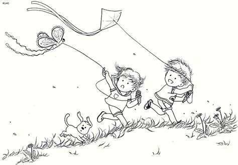 kite flying coloring pages coloring home
