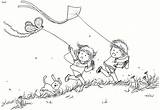 Flying Coloring Kite Kites Drawing Children Pages Kids Baisakhi Getdrawings Popular sketch template
