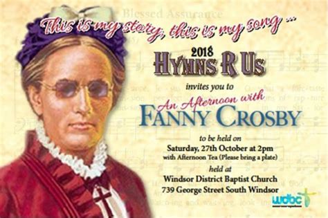 Hymns R Us An Afternoon With Fanny Crosby The Western Weekender