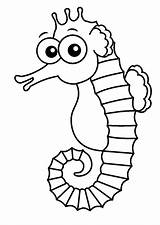 Zeepaardje Seahorse sketch template