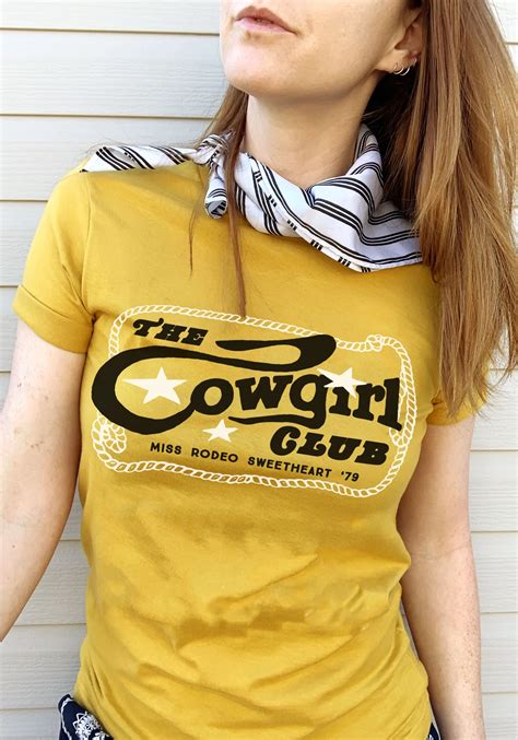 The Cowgirl Club Tee Bleach T Shirts Womens Graphic Tees Vintage