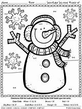 Math Winter Puzzles Color Coloring Snowflake Solutions Printables Code Choose Board Sheets Grade Pages sketch template