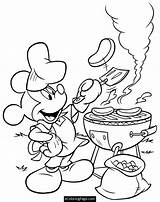 Coloring Chef Mickey Printable Mouse Ecoloringpage sketch template